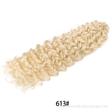 Wholesale Best Selling 24 Inches Ombre Light Color Wavy Bulk Cambodian Hair Crochet Braids Synthetic Braiding Hair Extensions